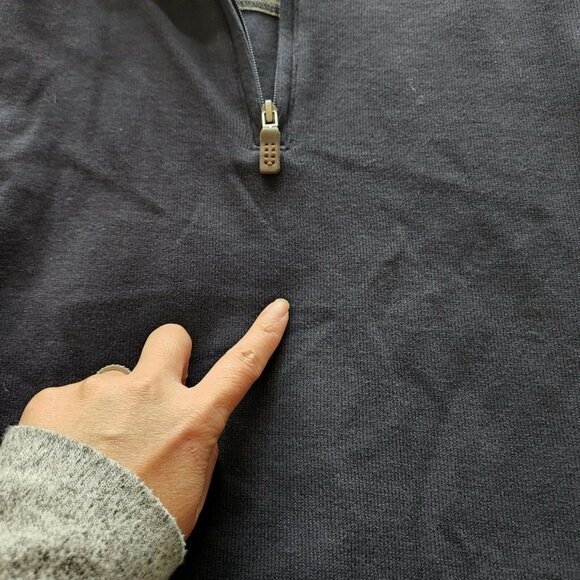 Eddie Bauer Men's‎ Tall L  Sweater Fleece Quarter Zip Pullover Blue - Picture 9 of 11
